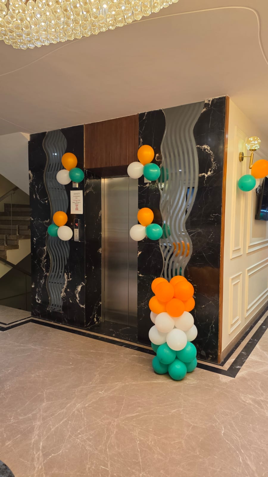 Elevator Lobby & Chandelier